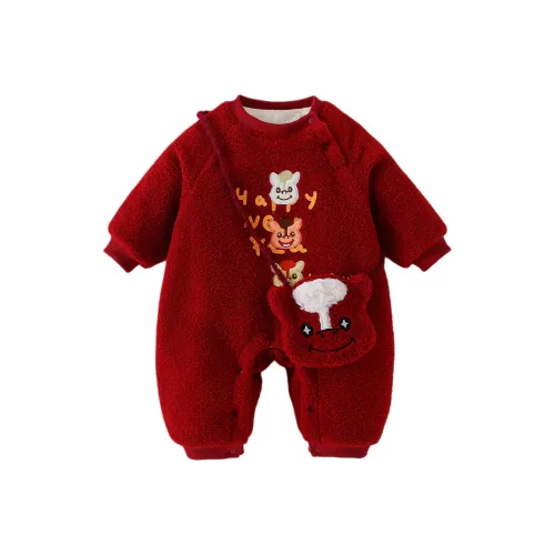 XiaoJinBu Красный Малыш Комбинезоны Ползунки