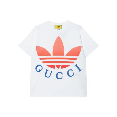 GUCCI X ADIDAS Originals Рукав с оборкой T-рубашка Женская Белая