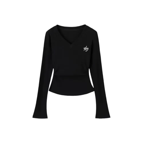 WANGLAISHI Черные Женские T-рубашки