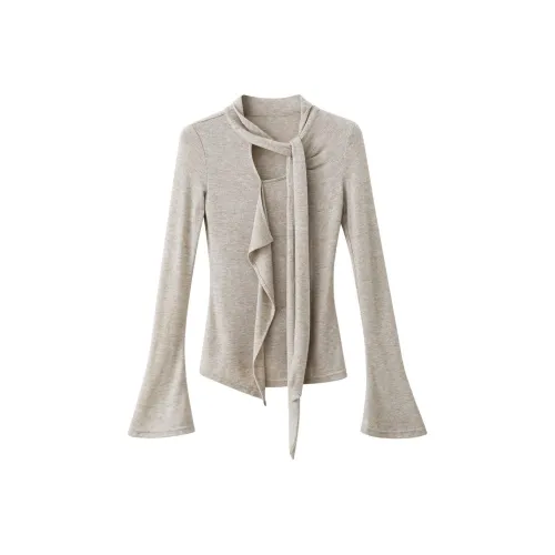 XIMENG Светлый хаки Женские T-рубашки