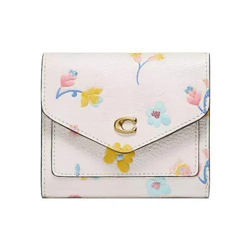 COACH Wyn Полированная кожа с эффектом галечника держатель для карт и кошелек женский белый