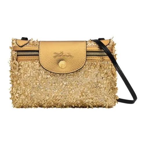 LONGCHAMP Le Pliage Холст Сумка через плечо Мини Женская Металл Золото