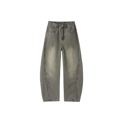 Pimio Denim Green Gray Unisex Jeans Pimio Деним Зеленый Серый Унисекс Джинсы
