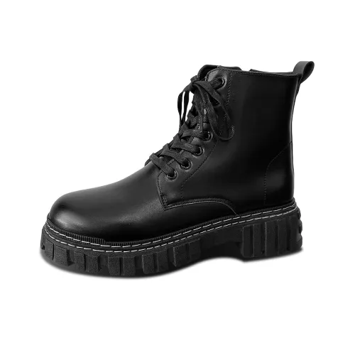 VANSSI Винтаж Британский стиль Fashion Minimalist Style Платформа Скрытый каблук Мартинсы Cool Biker Boots Мужской