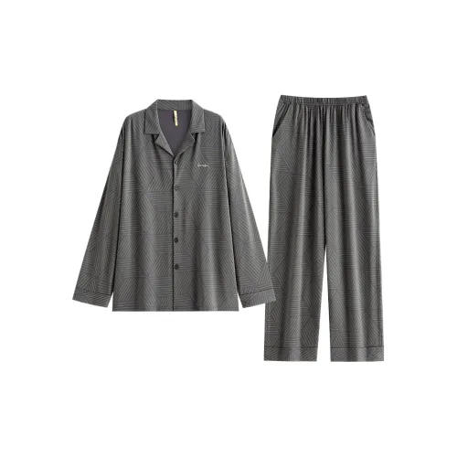 JIALEFEN 912301 Raven Feather Color Men's Pajama Sets