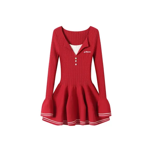 ANDREA MARTIN Длинное платье с длинными рукавами женское