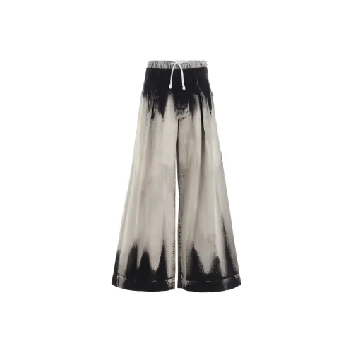 Yohji Yamamoto Femme FW25 10OZ Отбеленный Деним Отделение LIKE Широкие Брюки Джинсы Женские