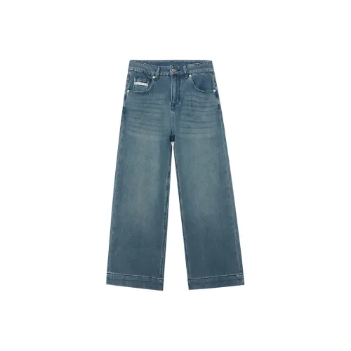 CHARM PICK Wash Blue Women's Jeans CHARM PICK Вымытые синие женские джинсы