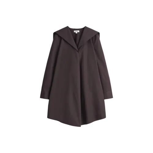 COS Темно-кофейный Женские Длинные Платья с Длинными Рукавами