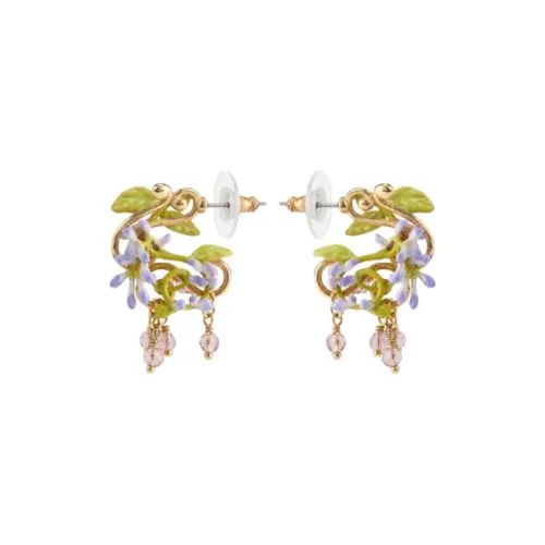 LES NEREIDES Золотой Покрытый Серьги из латани Унисекс Зеленый Фиолетовый Золото