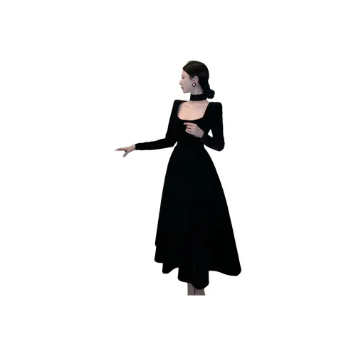 Dippanis Длинное платье с длинными рукавами женское