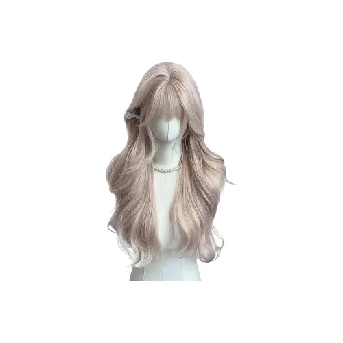 Northward Incline Туманно-розовый Золотой Длинный Прямые волосы с Боковая сторона Часть Женская Перука Высокая Температура Пряжа