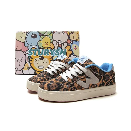 STUR YSN Износостойкий и Легкий Низкий Топ Скейтборд Кроссовки Унисекс Леопардовый Печатный