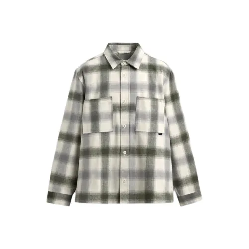 ZARA Зеленый Телесный Мужские Рубашки