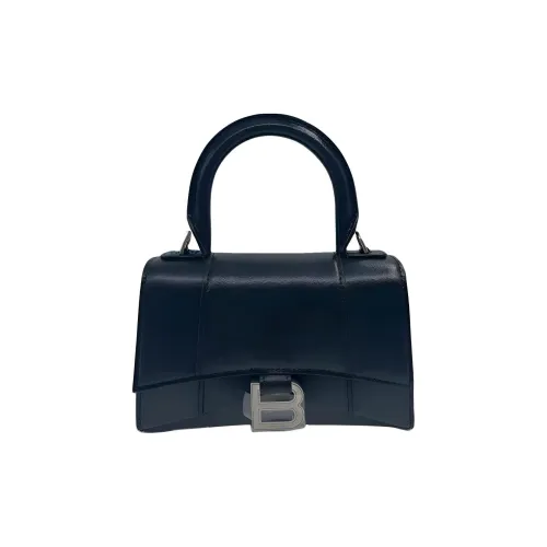 Balenciaga HOURGLASS Гладкая коровья кожа Сумка Hourglass Сумка через плечо Сумка Экстра маленькая Женская Черная