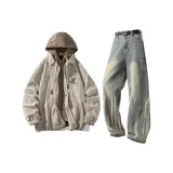 Хаки топ + желтые грязные штаны