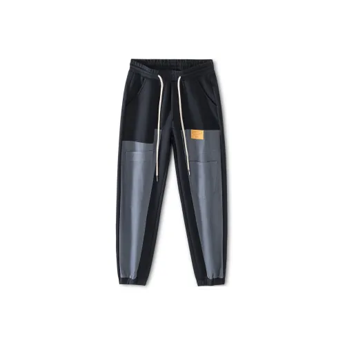 WAYHWEI Черный+Серый Унисекс Повседневные Штаны