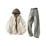 Абрикосовый топ + желтые грязные штаны