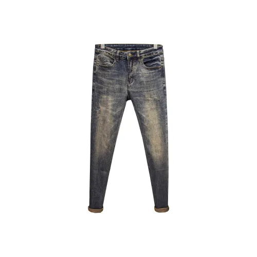 DABAISHA Выстиранные синие мужские джинсы