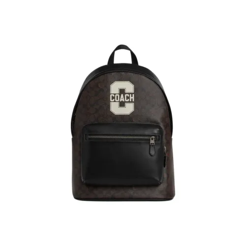 COACH West Коровья кожа с тканью и искусственной кожей большой рюкзак мужской цвет ореховый