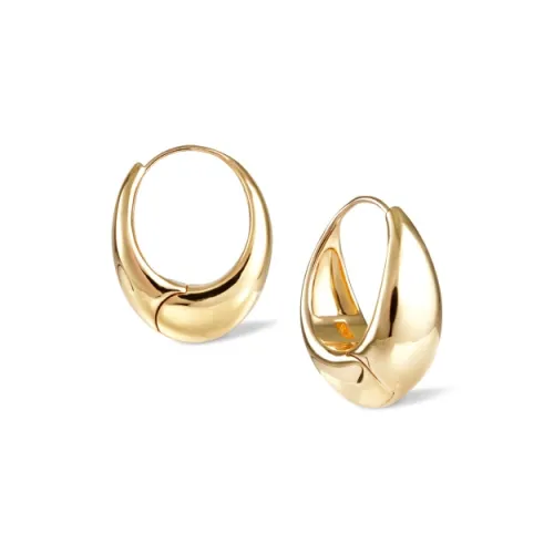 Retro Chic Медный 18K золото Маленькая Капля воды Серьги-кольца Унисекс