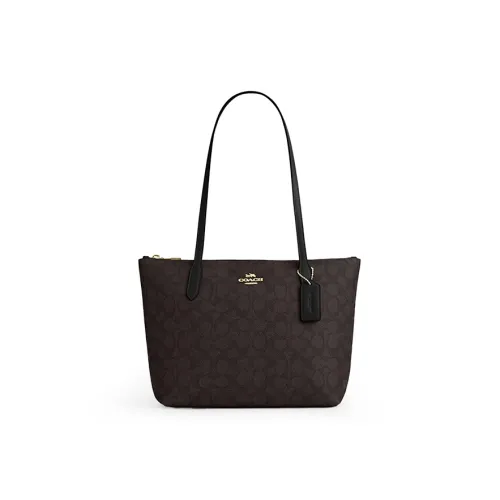 COACH Fiona Холст и Кожа Сумка через плечо Маленькая Женская Черная