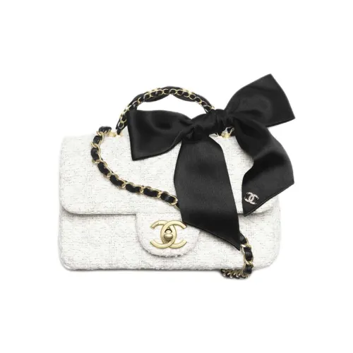 CHANEL Шелковая сумка Mini Женская Белая и Черная