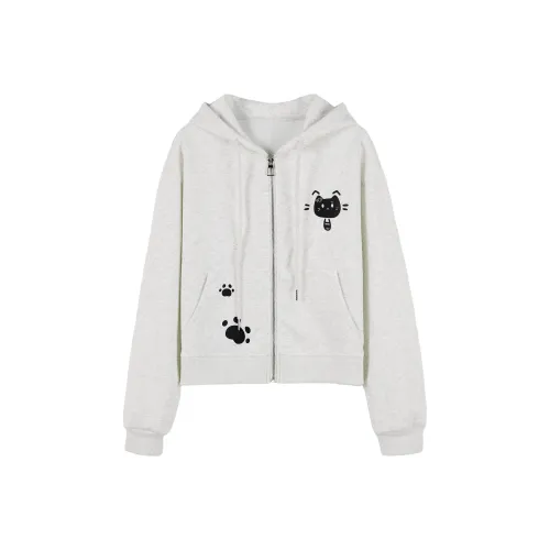 TOUCH Серый Белый Женское Короткое Пальто