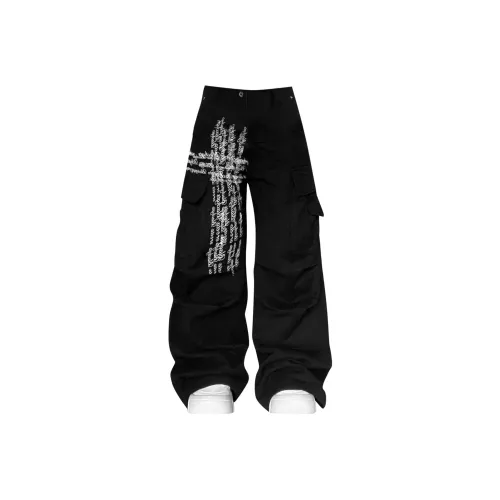 UNA RETA Черные Унисекс Джинсы