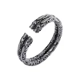 Винтажный браслет с головой дракона в двойном тоне