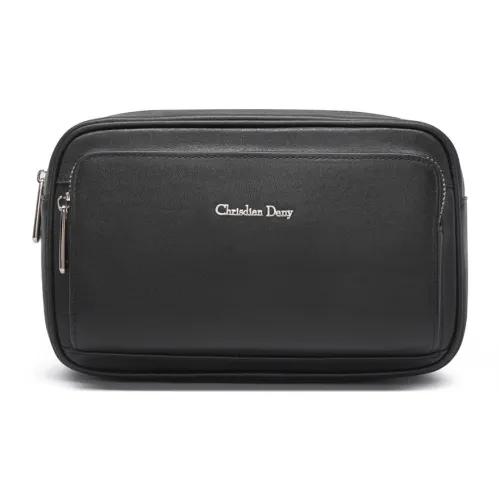 CHRISDIEN DENY Сумка через плечо из коровьей кожи маленькая мужская черная