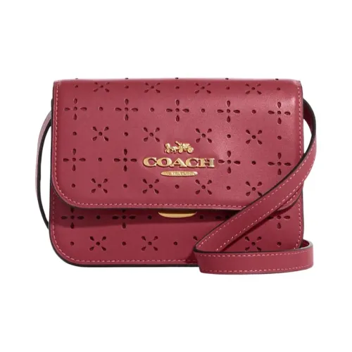 COACH Утонченный Телячья кожа Сумка через плечо Сумка на плечо Мини Женская Рубиновый Красный