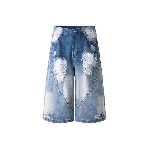 Garbege Blue Capri Pants Women's Denim Shorts Garbege Синий Капри Штаны Женские Джинсовые Шорты