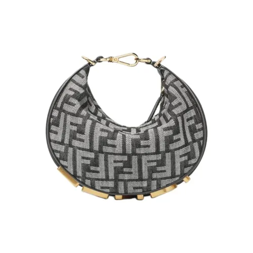 FENDI fendigraphy Жаккардовая ткань Сумка-хобо Сумка Мини Женская Синяя