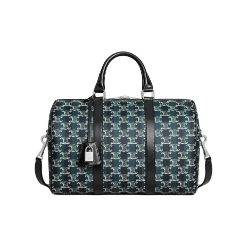 CELINE TRIOMPE Холст Сумка Большая Женская Черная и Морская Синяя