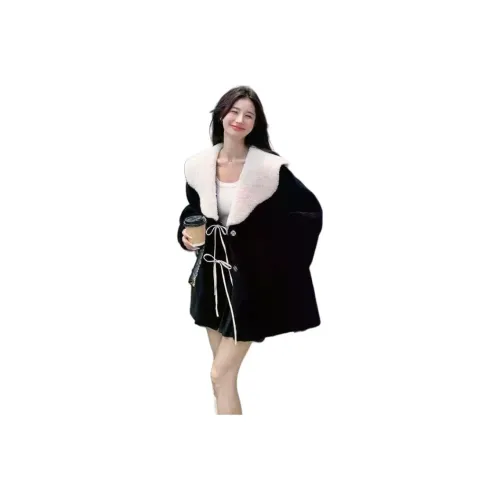 Dippanis Лепесток Ожерелье-чокер Утолщенный Женское Пальто