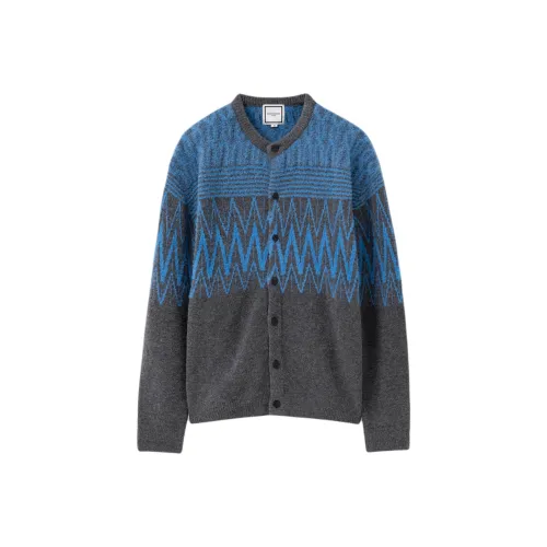 WOOYOUNGMI FW25 Серый Zigzag KNIT Кардиган Свитер Мужской