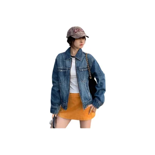 YICHEN Джинсовый синий Женская Джинсовая куртка