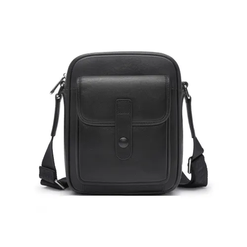 CHRISDIEN DENY Сумка через плечо из коровьей кожи Мужская Черная