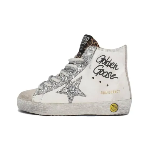 Golden Goose Francy Slip-resistant Abrasion-resistant High Top Kids Lifestyle Shoes White Teenagers Золотой Гусеница Франси Противоскользящий Устойчивый к истиранию Высокий Топ Детские Лайфстайл Обувь Белый Подростки