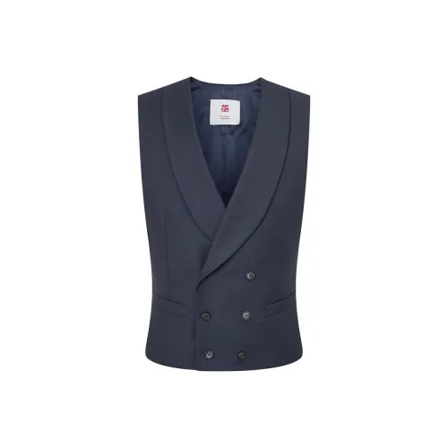 SAINT ANGELO Лунный свет Синий Текстура Яркий Свет Шелк Унисекс Жилеты