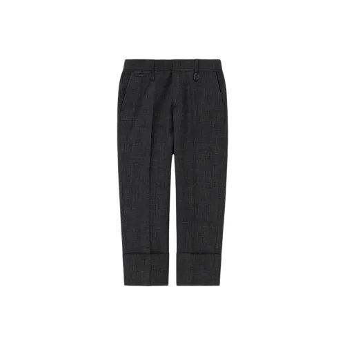 WOOYOUNGMI FW25 Коричневый Glen Check TURN UP Брюки Повседневные брюки Мужской