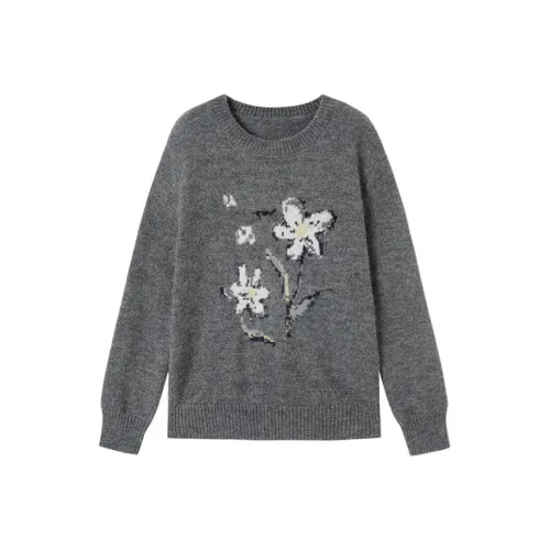 XIANGYING Средне-серый Женский Свитер