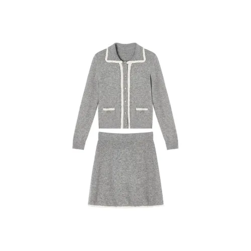 XIANGYING Светло-серый женский комплект с юбкой