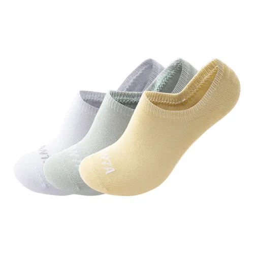ANTA 3 пачки Чисто белый + Светло-синий + Бежево-желтый Женские носки без видимого конца