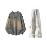 Gray Top + Ecru Pants  
Серый топ + экрю штаны