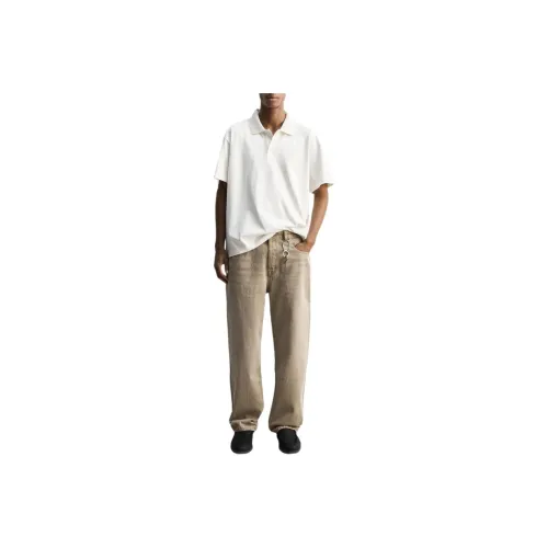 ZARA ORIGINS Men's Polo Shirt in Oyster White