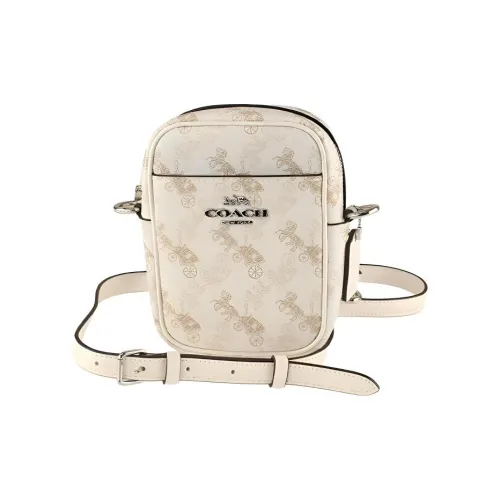 COACH Phoebe PVC Сумка через плечо Сумка на плечо Маленькая Женская Розовая Белая