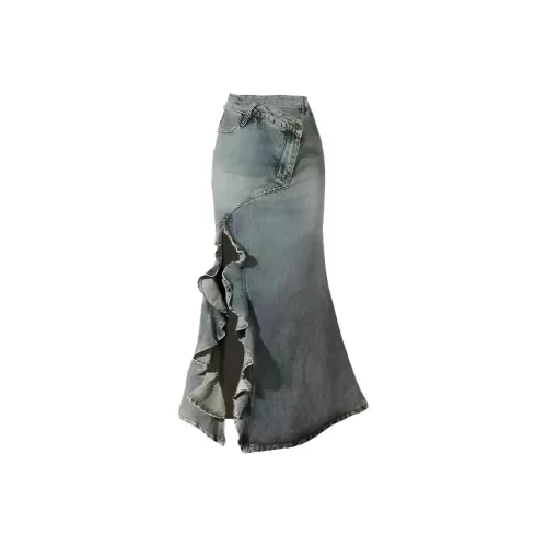 Meter Умеренный Denim Юбка Весна-Осень