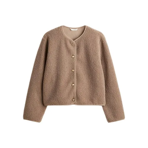 H M Серый Бежевый Женские Бархатные Куртки